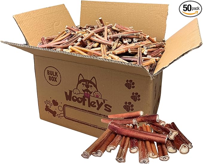 Woofley's 4-5" Bulk Bully Sticks - (50 Count) - Bully Sticks for Dogs - Long Lasting Dog Chews