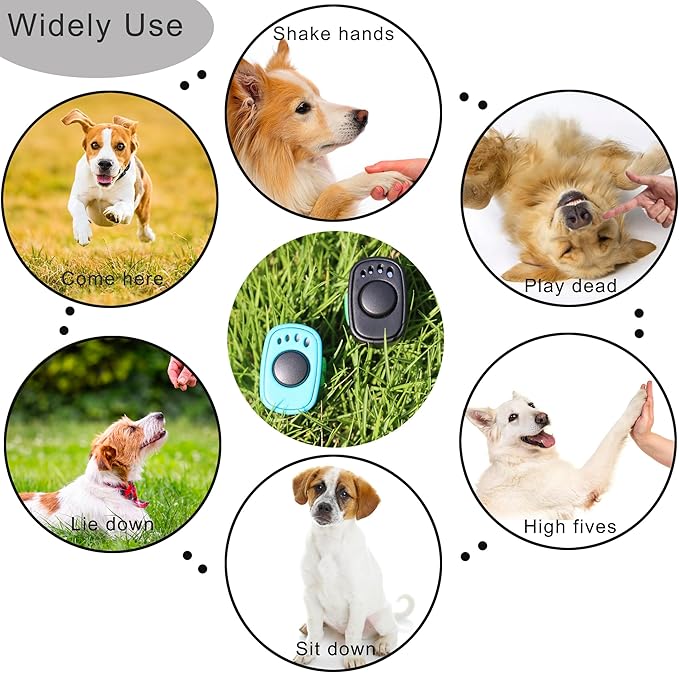 Pet Clicker for Dogs/Cats/Horses/Birds or Other Animals - Mini Finger Clickers for Training (Finger clickers Black+Blue)