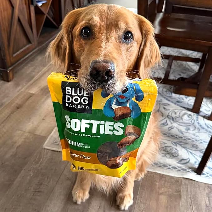 Blue Dog Bakery Softies, Soft & Chewy Peanut Butter Dog Treats, Medium Size, Healthy Treats, All Natural Ingredients, 20 oz (Pack of 1)