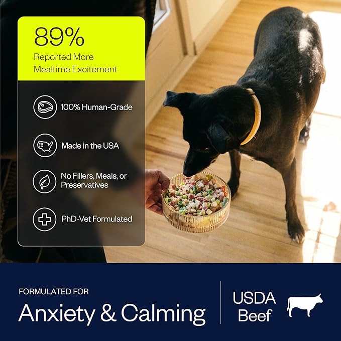 Maev Human-Grade Beef Dog Food, Anxiety & Calming Formula, Whole Ingredient, Gluten-Free, High Protein Puppy & Dog Food, 10 lb
