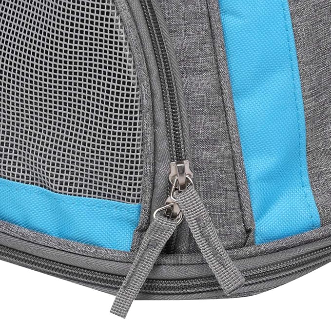 Folding Pet Carrier Backpack, Breathable Cat Carrying Bag with Mesh Ventilation and Snack Pockets for Outdoor Travel, Shoulder or Hand Carry Use