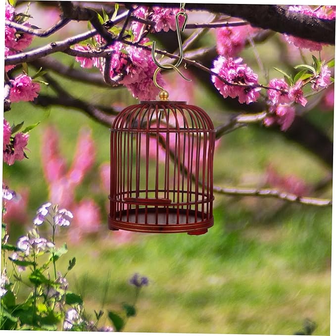 VICASKY Hanging Bird Cage Decorative Retro Birdcage with for Parrots and Small Birds for Home Decor and with Lock Buckle