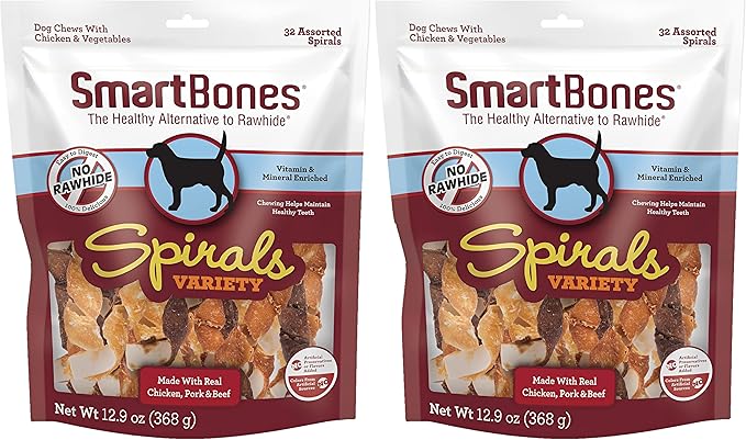 SmartBones Spirals Variety Pack,(Pack of 64)