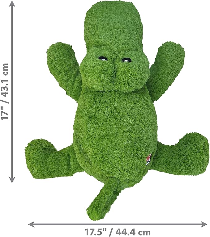 KONG XL 2 Pack - Soft Plush Dog Toy for Large Breeds - Durable, Cuddly & Squeaky - Perfect for Play & Comfort (Alligator/Bear)