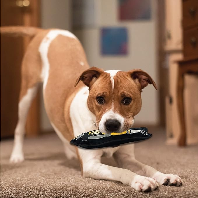 The 1st Ever Tough but Smooth Dog Toy NFL Pittsburgh Steelers Football Athletes Player Tough Pet Toy. A Premium Quality Doggie Toy with Built-in Squeaker. Sports Fans Favorite Chew Toy