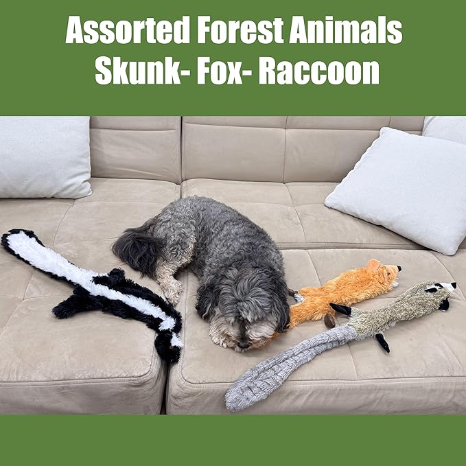 SPOT Skinneeez Jumbo Forest Animal Stuffing-Free Dog Toy, Squeaker in Head & Tail, Durable Tug Toy for Large Puppies & Dogs, Great for Moderate Chewers, 37 inch, Assorted Styles
