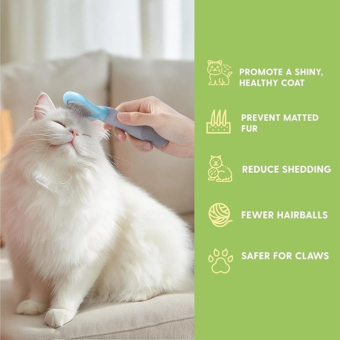 The Cat Ladies Cat Grooming Kit - 5 Piece Brushes Kit - With Comb and Matted Fur Undercoat Deshedding Cat Hair Brush for Long Haired Cats or Short Haired Kittens or Bunny Rabbits