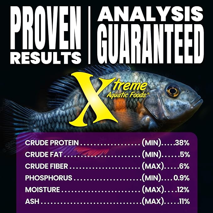 Xtreme Cichlid Peewee 1.5 mm Pellets - Proven Nutrition for Cichlids - Balanced Amino Acids, Boost Immune & Digestive Health, Color & Energy, Max Protein Freshwater Fish Food – USA Farm Grown (10oz)