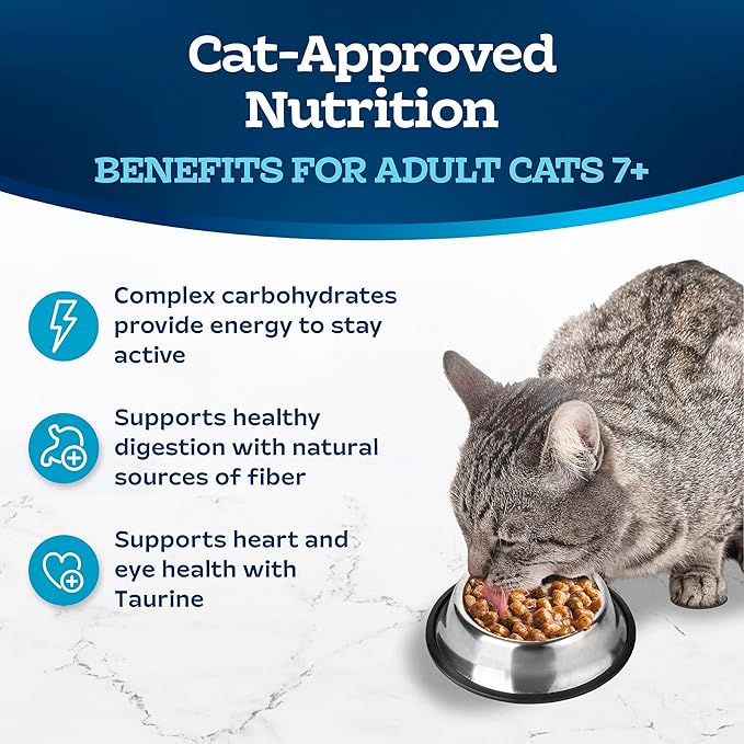 Blue Buffalo Tastefuls Irresistible Gravy Experience Adult Cat 7+ Dry Food, Chicken & Brown Rice Recipe, 3-lb. Bag