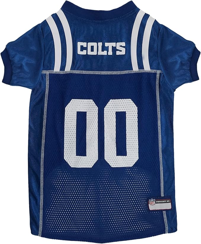 Pets First NFL Indianapolis Colts Dog Jersey, Size Medium, Football Shirt Costume for Pet, Dog Sports T-Shirt, NFL Team Clothing for Cats, Licensed Pet Apparel Available in 7 Sizes and 32 Teams