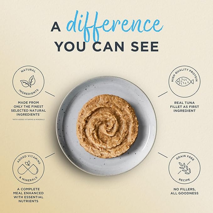 Reveal Entrées Natural Wet Cat Food Paté, Grain-Free with Added Vitamins & Minerals, Carrageenan-Free and High Protein, Tuna Fillet with Mackerel Paté Recipe (24 x 2.47 oz Cans)