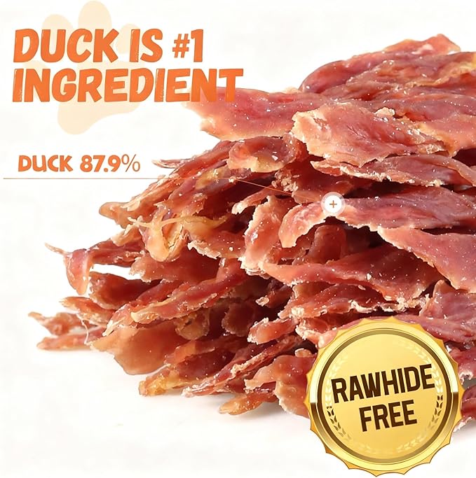 Pawmate Duck Jerky Dog Treats, Natural Healthy Duck Twisted Strips with 1% Taurine, High Protain Low Fat Dog Training Rewards Treats for Small Medium Large Breeds, 10.6 oz