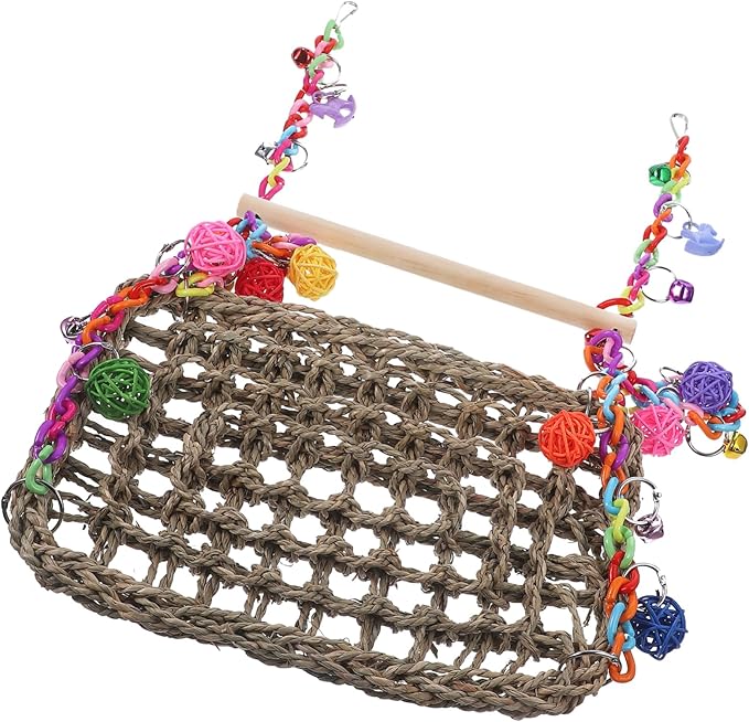 BESPORTBLE 1set Funny Bird Hammock Toy for Cockatiel Parrot Swing Perch Climbing Hammock for Pets Decorative and Comfortable Bird Cage Accessory