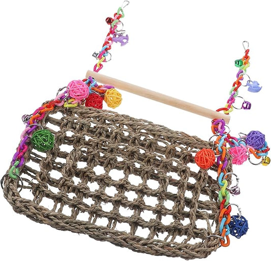 BESPORTBLE 1set Funny Bird Hammock Toy for Cockatiel Parrot Swing Perch Climbing Hammock for Pets Decorative and Comfortable Bird Cage Accessory