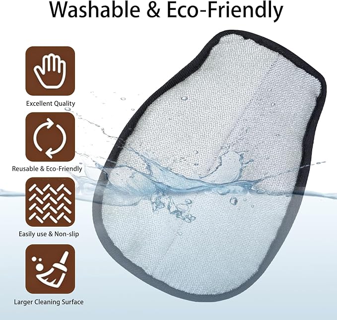 VINGER Pet Hair Removal Glove for Cats & Dogs, Electrostatic Pet Hair Gloves with Adjustable Wristband, Five-Finger Magic Brush Remover Tool for Laundry, Carpet, Couch, Car Seats & Clothing (Grey)