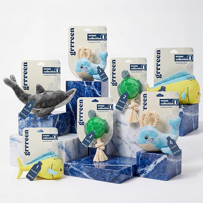 Dog Toys | Plush Mahi Mahi Stuffed Animal for Dogs | Eco Friendly Small Dog Toy