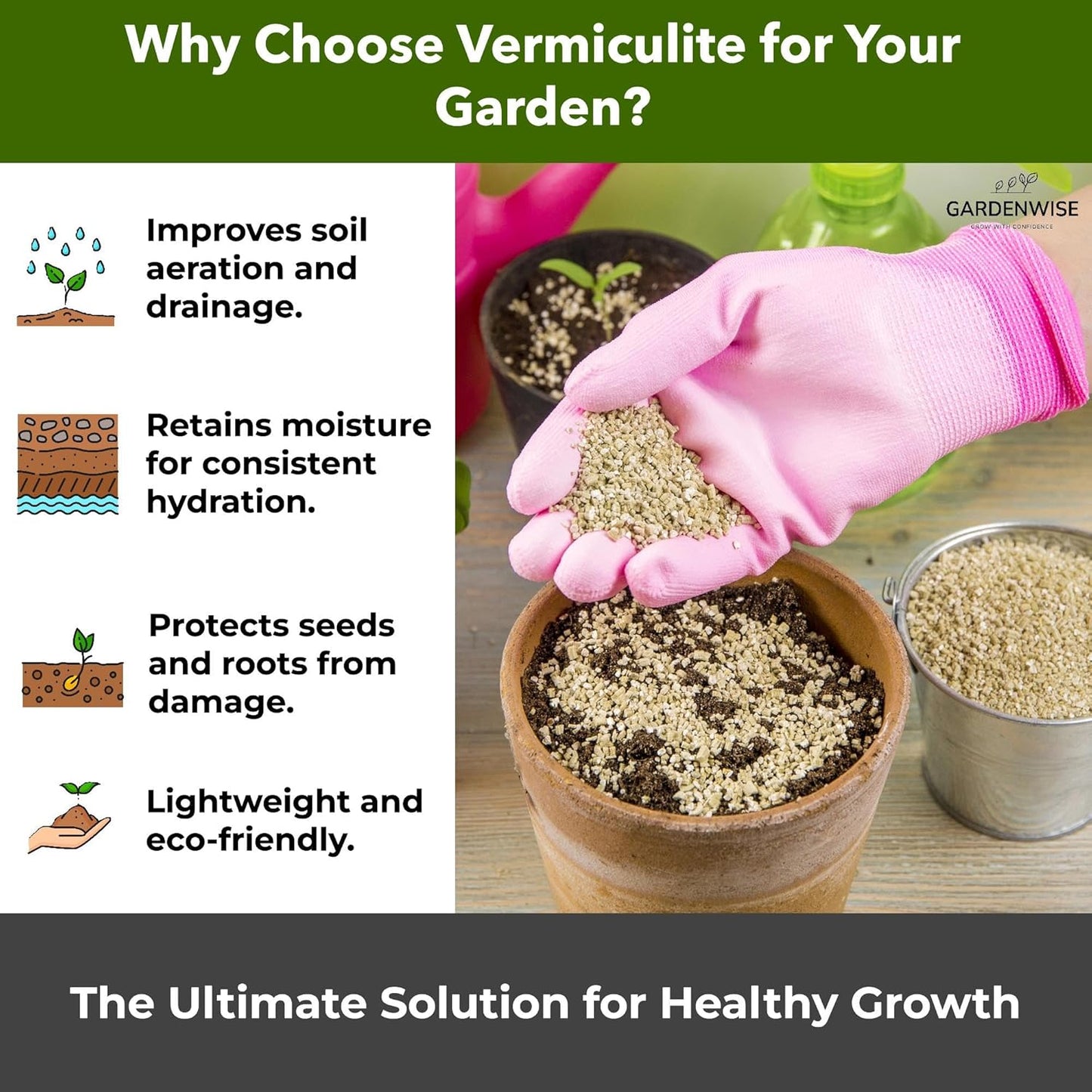 Organic Fine Vermiculite for Indoor Gardening Plants and Mushrooms – Enhances Soil Aeration, Seed Germination, Rooting Cuttings – Small Packages and Bulk (Vermiculite Grade 2 – Fine, 15 quarts)