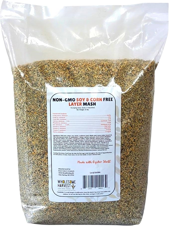 Non-GMO Soy Free-Corn Free Whole Grain Layer Mash (10 lb)