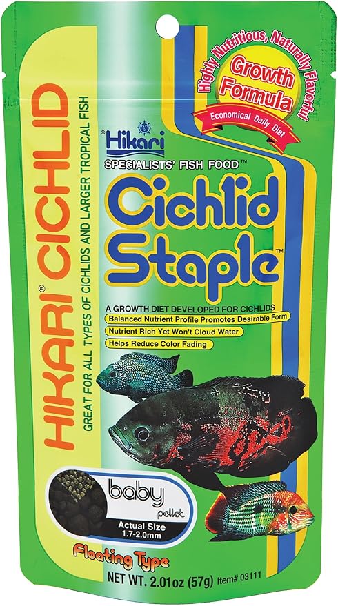 Hikari Cichlid Staple Floating Baby Pellets for Pets, 2-Ounce