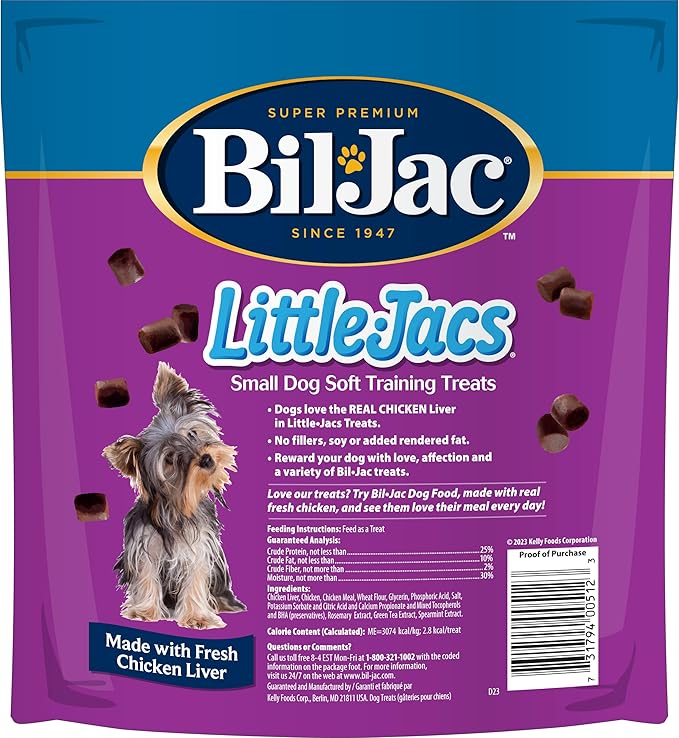 Bil-Jac Little-Jacs Small Dog Training Treats | Soft Chicken Liver Recipe | 16 oz