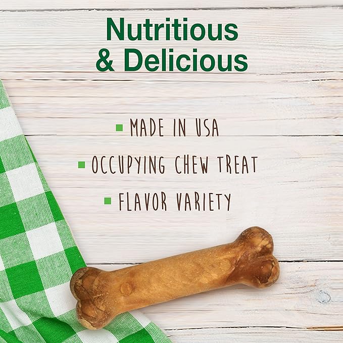 Nylabone Healthy Edibles Natural Dog Chews, Long Lasting Bones for Dogs, Roast Beef, Chicken & Bacon Flavor Dog Treats, Small (3 Count)