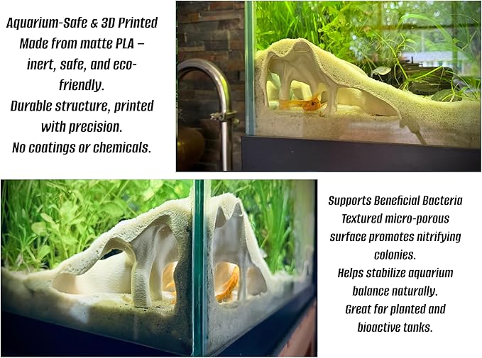 Aquarium & Terrarium Corner Underground Cave – Faux Mangrove Root Hideout for Betta, Corydoras, Shrimp, Geckos & Snakes – Natural-Look Tank Decor in Textured Root Style (Charcoal, 7.5" x7.5''x4)