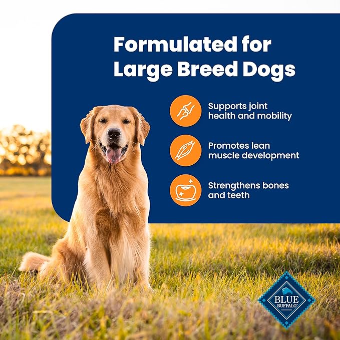 Blue Buffalo Life Protection Formula, Large Breed Adult Dry Dog Food, Made with Natural Ingredients, Chicken & Brown Rice, 40lb Bag