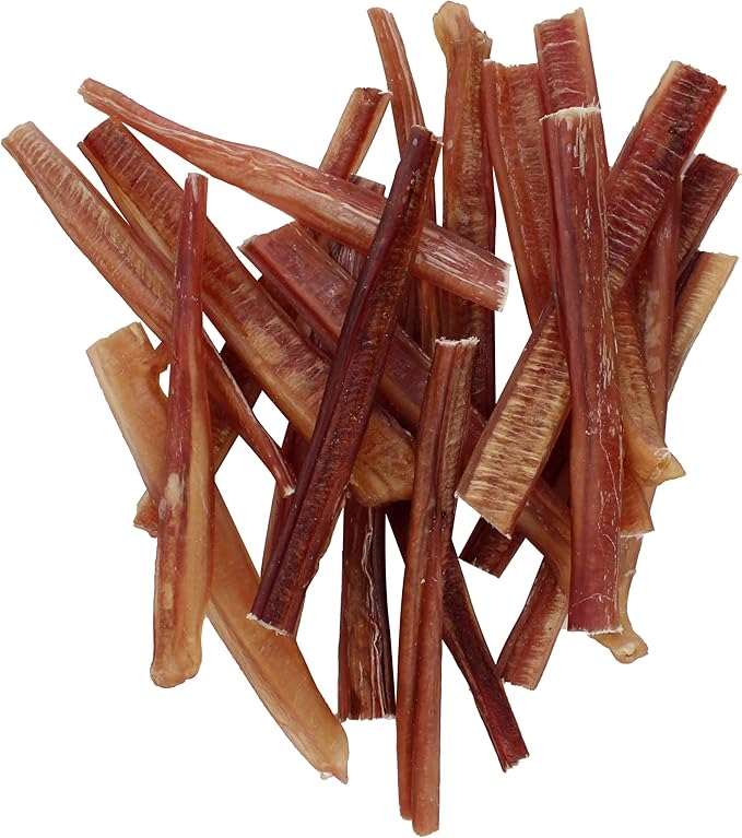 GigaBite Bully Sticks for Dogs All Natural Beef Pizzle Dog Chews, Odor & Rawhide Free Dog Treats, Long Lasting High Protein Chews Digestible Dental Dog Treat - Sticks (Half-cut 6"), Pack of 80