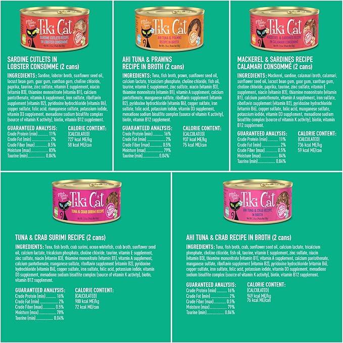 Tiki Cat Seafood Selects Wet Cat Food Mega Pack, 2.8 oz Can (36 Count)