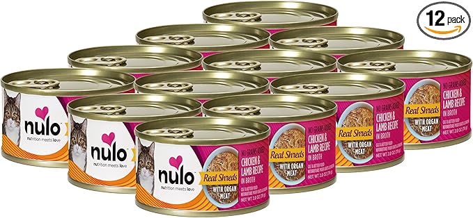 Nulo Real Shreds with Organ Meat Wet Canned Cat Food, Chicken & Lamb, 2.8 Ounce, 12 Cans