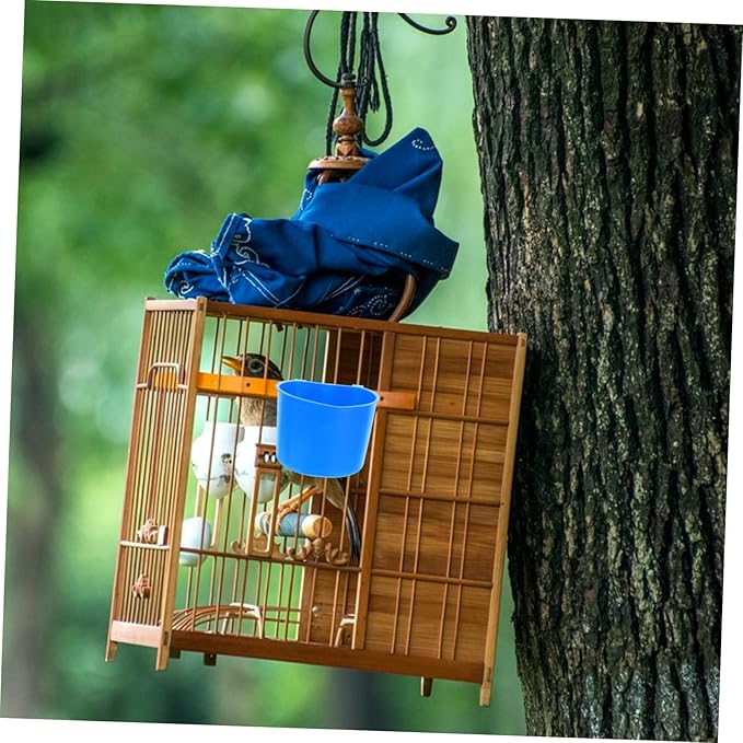 KESYOO 4pcs Hanging Feeding Bowls for Birds and Small Animals Thickened Plastic Water and Food Cups 8.3x8.3x6CM Suitable for Rabbit Chicken and PET Cages