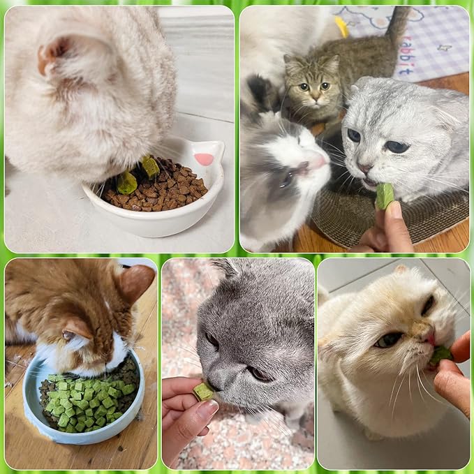 60g Cat Grass Treats for Indoor Cats, Freezed Dried Cat Grass Teething Stick Snacks for Cats, Edible Feline Chew Toys for Hairball Control and Oral Health