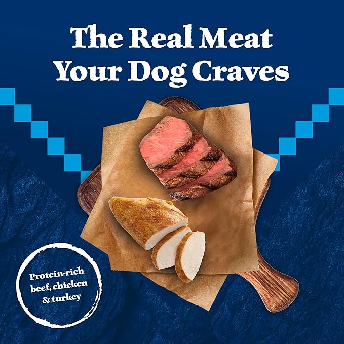 Blue Buffalo Wilderness Beef and Chicken Grill and Turkey and Chicken Grill High-Protein Wet Dog Food for Adult Dogs, 12.5 oz. Cans, 6 Count Variety Pack