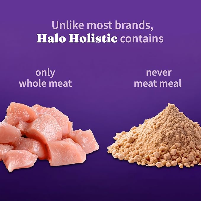 Halo Holistic Dog Food Cage Free Chicken & Brown Rice Formula, Healthy Grains Dry Dog Food, Complete Digestive Health, Kibble for Adult Dogs, 3.5 lb Bag
