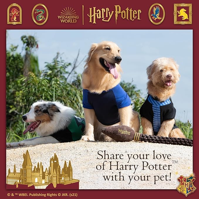 Harry Potter Nimbus 2000 Rope Pet Toy, 14 Inch | Rope Tug Toy for Dogs Nimbus 2000 | Dog Toy for Tugging with Crinkle and Squeaker