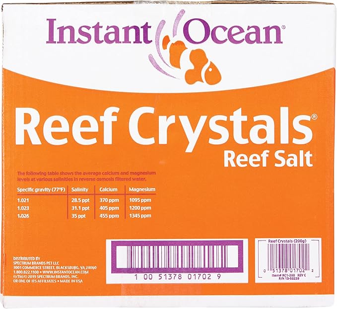 Instant Ocean Reef Crystals Reef Salt For 200 Gallons, Enriched Formulation For Aquariums, 25600 Fl Oz (Pack of 1)