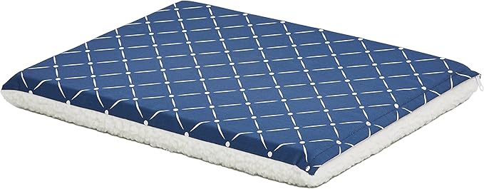 MidWest Homes for Pets Quiet Time Couture Paxton Dog Bed, Blue & Fleece with Removable Pillow Cover, Blue, 24"