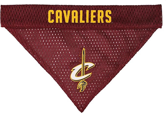 Pets First NBA Dog Bandana - Cleveland Cavaliers Reversible Pet Bandana. 2 Sided Home & Away Sports Bandana with a PREMIUM Embroidery TEAM Logo, Small/Medium
