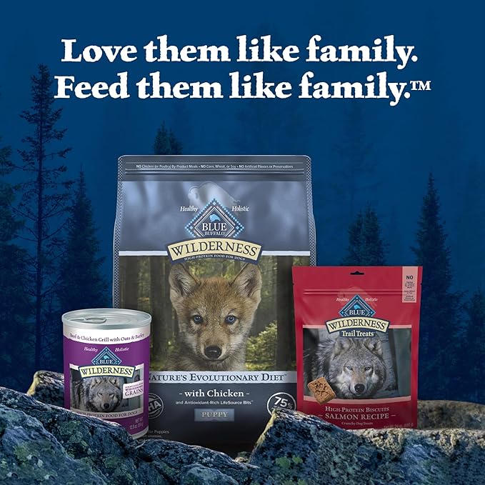 Blue Buffalo Wilderness High-Protein Natural Dry Food for Puppies, Chicken Recipe, 4.5-lb. Bag