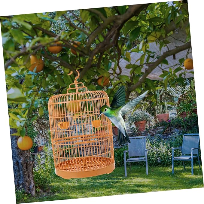 Yardwe Plastic Hanging Bird Cage for Small Parakeets and Birds Durable Multi Functional Decorative Nest Door Design