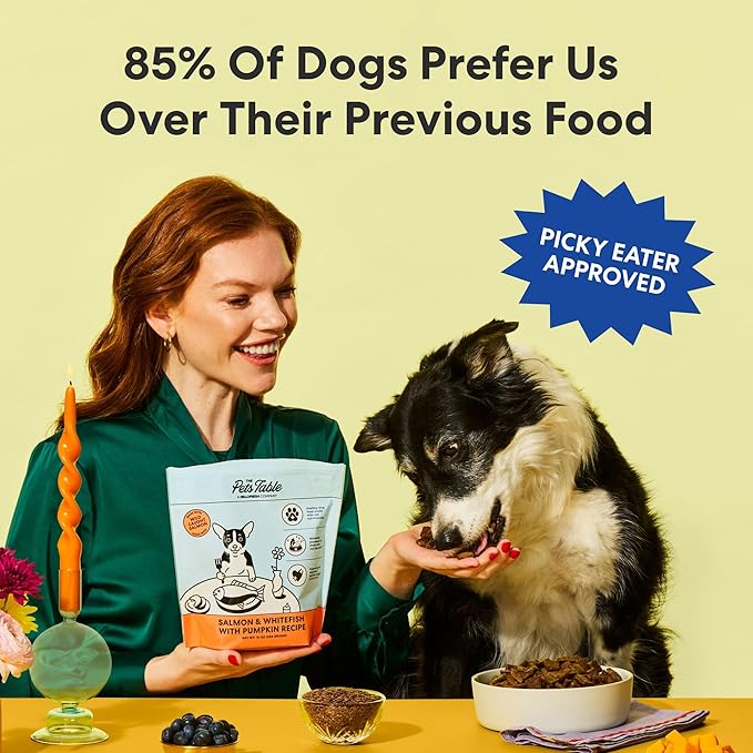 The Pets Table - Air Dried Dog Food Sampler 4 Pack - 16 Ounce Bags of Each: Beef & Berries, Chicken & Sweet Potato, Salmon & Whitefish, and Lamb & Beef - 16 Ounce (Pack of 4)