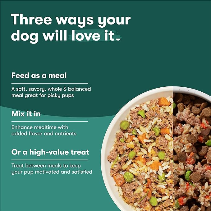 Jinx Chicken Wet Dog Food Topper, Mix with Dry Dog Food, Made with Real Chicken, Bone Broth & Brown Rice, No Fillers, Puppy, Adult, Senior, 9oz, 12 Pack