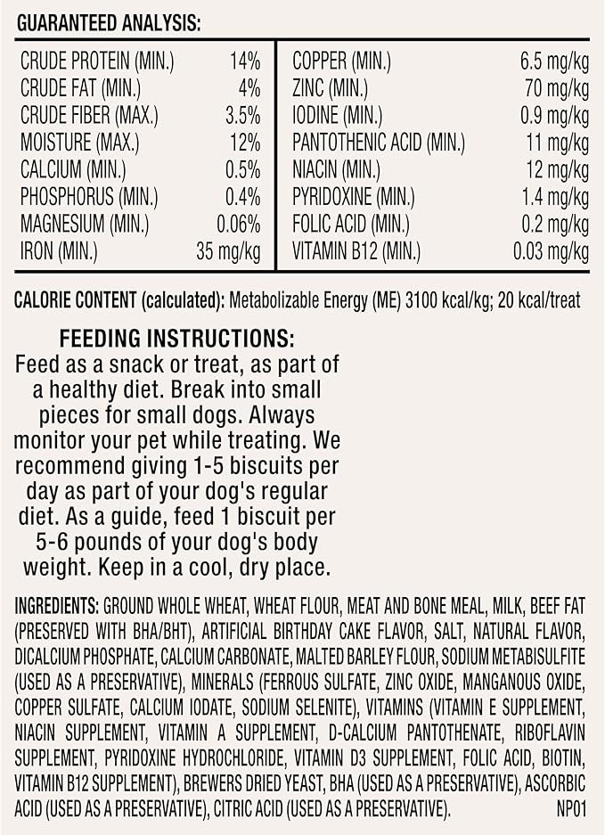 Milk-Bone Celebrate Birthday Cake Artificially Flavored Biscuits, Small Dog Treats, 8 oz. Bag
