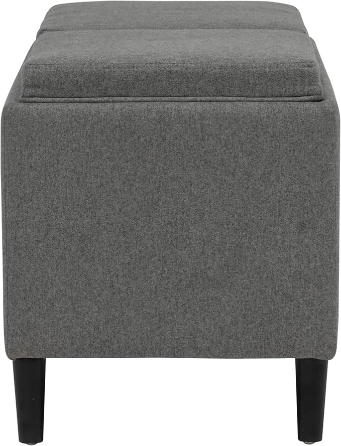Paws & Purrs 32″ Wide Modern Dual-Purpose Ottoman & Multi-Cat Bed – Stylish 2-in-1 Footstool & Cozy Hideaway for Multiple Cats – Removable Cushioned Top, Hidden Storage, Grey