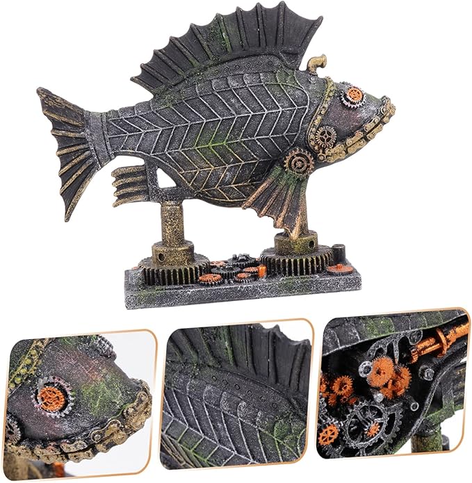 Aquarium Decor Resin Fish Tank Hideout Ornament Eco-Friendly 7.48X2.36X6.29 Inch Landscaping Decoration for Aquatic Pets