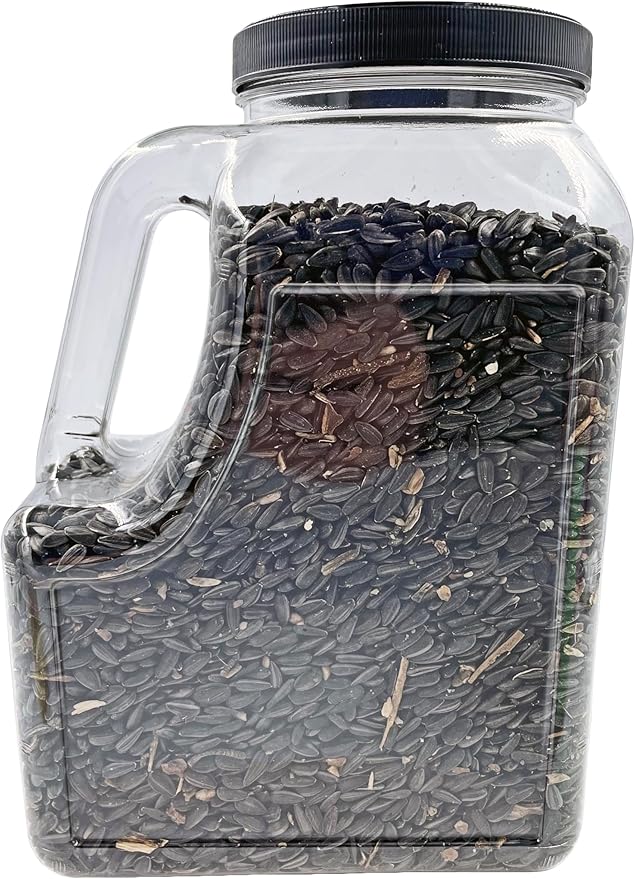 Bits N Things Wild Bird Food | Made in USA & All Season | (4 lbs., Black Oil Sunflower Seed)
