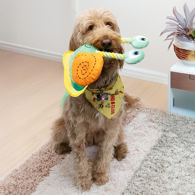 KONG Bendeez Dog Toy – Durable Plush with Rope, Flexible Twistable Design, Squeaker for Interactive Play, Large Size for All Dogs (Bird/Elephant/Snail)