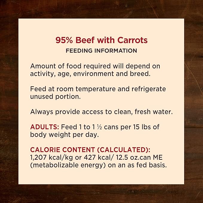 Wellness CORE 95% Adult Canned Wet Dog Food, Grain Free, Natural, Beef with Carrots Recipe, 12.5 oz, Pack of 12 Cans