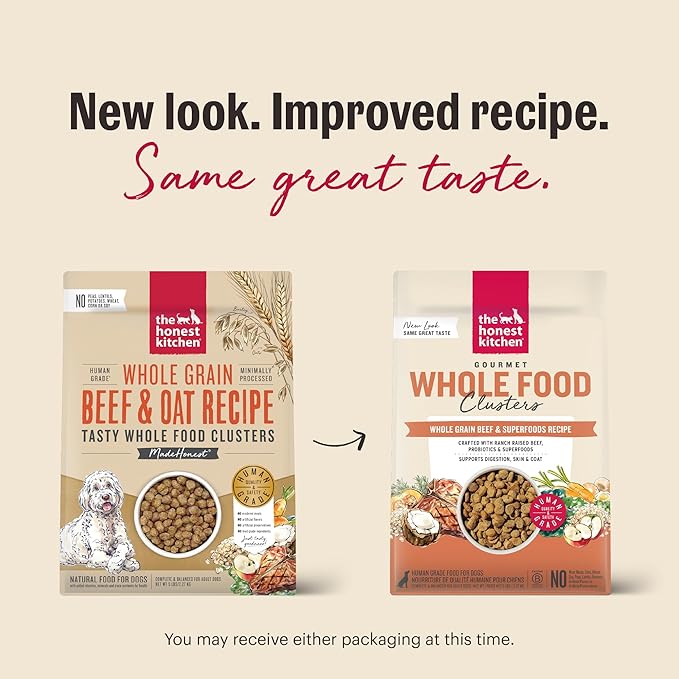 The Honest Kitchen Whole Food Clusters Whole Grain Beef & Oat Dry Dog Food, 1 lb Bag
