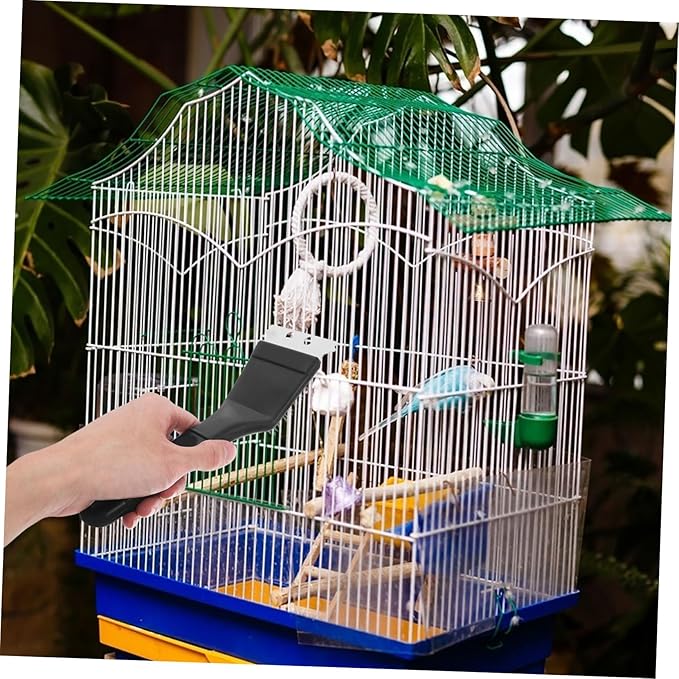 Long Handle Stainless Steel Bird Cage Cleaning Brush Multi-Functional Scraper for Bird Droppings Removal Versatile Tool for Parrots Hamsters and Rabbits Care
